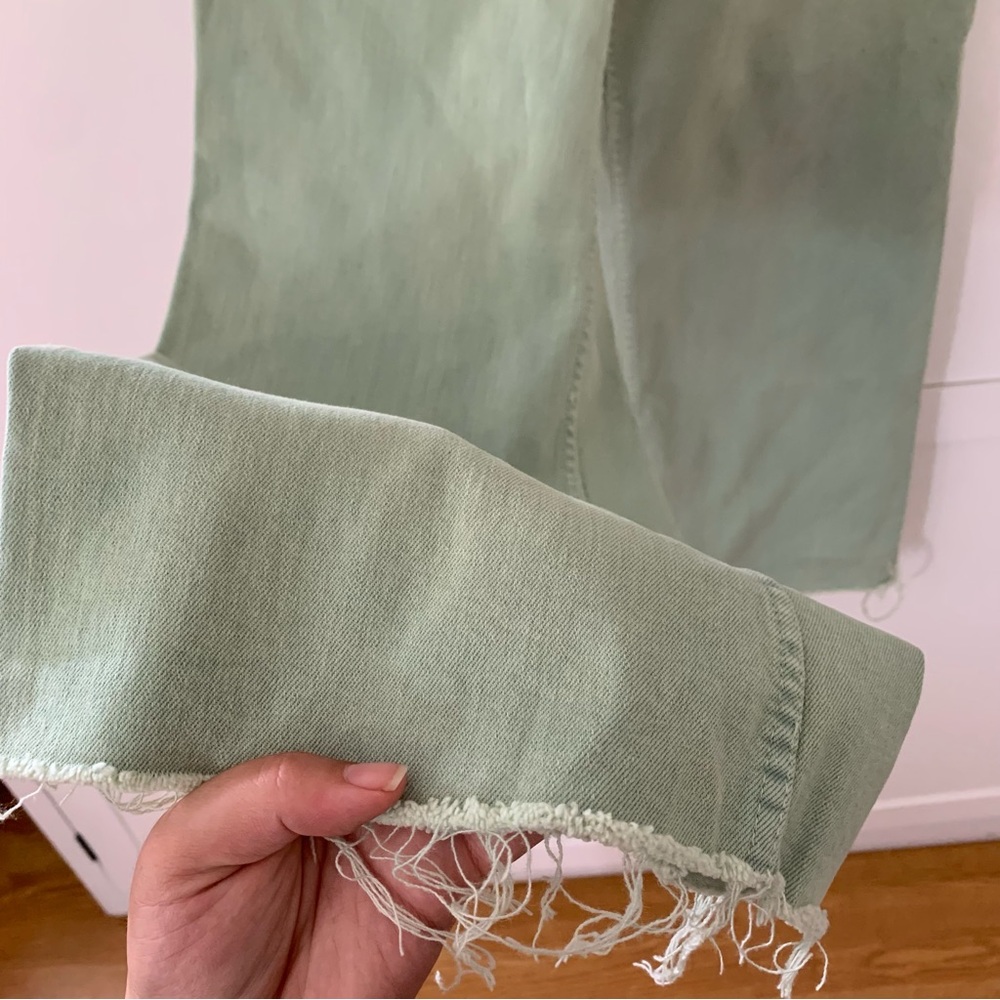 Zara Green High Waist Wide Leg Jeans Size 2 - Picture 4 of 6